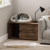 Furinno Peli Top Opening Litter Box Enclosure, Columbia Walnut(Rustic Brown)