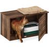 Furinno Peli Top Opening Litter Box Enclosure, Columbia Walnut(Rustic Brown)