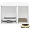 Furinno Peli Top Opening Litter Box Enclosure, Columbia Walnut(Solid White)