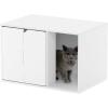Furinno Peli Top Opening Litter Box Enclosure, Columbia Walnut(Solid White)