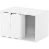 Furinno Peli Top Opening Litter Box Enclosure, Columbia Walnut(Solid White)
