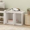 Furinno Peli Top Opening Litter Box Enclosure, Columbia Walnut(Solid White)