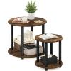 Furinno Simple Design Coffee Table, French Oak Grey/Black(Amber Pine)