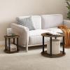 Furinno Simple Design Coffee Table, French Oak Grey/Black(Amber Pine)