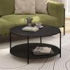Furinno Simple Design Coffee Table, French Oak Grey/Black(Americano/Black)