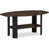 Furinno Simple Design Coffee Table, French Oak Grey/Black(Columbia Walnut/Black)