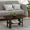 Furinno Simple Design Coffee Table, French Oak Grey/Black(Dark Brown)