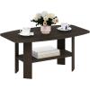 Furinno Simple Design Coffee Table, French Oak Grey/Black(Dark Brown)