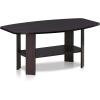 Furinno Simple Design Coffee Table, French Oak Grey/Black(Dark Walnut)