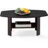 Furinno Simple Design Coffee Table, French Oak Grey/Black(Dark Walnut)