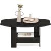 Furinno Simple Design Coffee Table, French Oak Grey/Black(Espresso)