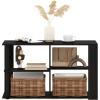 Furinno Simple Design Coffee Table, French Oak Grey/Black(Espresso/Black)