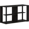 Furinno Simple Design Coffee Table, French Oak Grey/Black(Espresso/Black)
