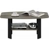 Furinno Simple Design Coffee Table, French Oak Grey/Black(French Oak Grey/Black)