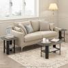 Furinno Simple Design Coffee Table, French Oak Grey/Black(French Oak Grey/Black)