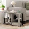 Furinno Simple Design Coffee Table, French Oak Grey/Black(French Oak/Black)