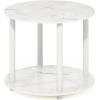 Furinno Simple Design Coffee Table, French Oak Grey/Black(Marble White)