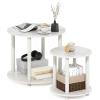 Furinno Simple Design Coffee Table, French Oak Grey/Black(Marble White)