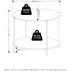 Furinno Simple Design Coffee Table, French Oak Grey/Black(Marble White/Black)