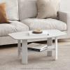 Furinno Simple Design Coffee Table, French Oak Grey/Black(White)