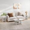 Furinno Simple Design Coffee Table, French Oak Grey/Black(White)