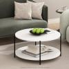 Furinno Simple Design Coffee Table, French Oak Grey/Black(White/Black)