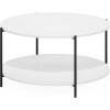 Furinno Simple Design Coffee Table, French Oak Grey/Black(White/Black)