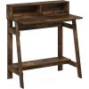Furinno Simplistic A Frame Computer Desk, Black/French Oak Grey(Amber Pine)