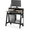 Furinno Simplistic A Frame Computer Desk, Black/French Oak Grey(Black/French Oak Grey)