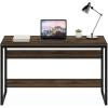Furinno Simplistic A Frame Computer Desk, Black/French Oak Grey(Brown Walnut)