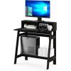 Furinno Simplistic A Frame Computer Desk, Black/French Oak Grey(Espresso)