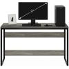Furinno Simplistic A Frame Computer Desk, Black/French Oak Grey(Grey Oak)