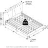 Furinno Skylar Bed Frame, Twin Size Bedframe with Geometric Design Upholstered Headboard, Bed with Adjustable Headboard, No Box Spring Needed, 12pcs Wooden Slat Support, for Bedroom, Dorm, Glacier(Full)