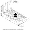 Furinno Skylar Bed Frame, Twin Size Bedframe with Geometric Design Upholstered Headboard, Bed with Adjustable Headboard, No Box Spring Needed, 12pcs Wooden Slat Support, for Bedroom, Dorm, Glacier(Twin)