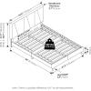 Furinno Skylar Bed Frame, Twin Size Bedframe with Geometric Design Upholstered Headboard, Bed with Adjustable Headboard, No Box Spring Needed, 12pcs Wooden Slat Support, for Bedroom, Dorm, Glacier(Queen)