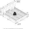 Furinno Skylar Bed Frame, Twin Size Bedframe with Geometric Design Upholstered Headboard, Bed with Adjustable Headboard, No Box Spring Needed, 12pcs Wooden Slat Support, for Bedroom, Dorm, Glacier(King)