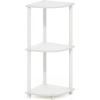 Furinno TURN-N-TUBE Corner Shelf, 3-Tier Corner Bookshelf, Display Storage Shelves with Open Shelves, for Organization and Storage, Living Room, Home Office, Garage, Amber Pine(White/White)