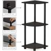 Furinno TURN-N-TUBE Corner Shelf, 3-Tier Corner Bookshelf, Display Storage Shelves with Open Shelves, for Organization and Storage, Living Room, Home Office, Garage, Amber Pine(Espresso/Black)