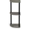 Furinno TURN-N-TUBE Corner Shelf, 3-Tier Corner Bookshelf, Display Storage Shelves with Open Shelves, for Organization and Storage, Living Room, Home Office, Garage, Amber Pine(French Oak Grey/Black)