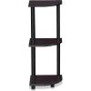 Furinno TURN-N-TUBE Corner Shelf, 3-Tier Corner Bookshelf, Display Storage Shelves with Open Shelves, for Organization and Storage, Living Room, Home Office, Garage, Amber Pine(Dark Walnut)