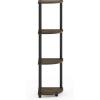 Furinno TURN-N-TUBE Corner Shelf, 3-Tier Corner Bookshelf, Display Storage Shelves with Open Shelves, for Organization and Storage, Living Room, Home Office, Garage, Amber Pine(Columbia Walnut/Black)