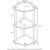 Furinno TURN-N-TUBE Corner Shelf, 3-Tier Corner Bookshelf, Display Storage Shelves with Open Shelves, for Organization and Storage, Living Room, Home Office, Garage, Amber Pine(Walnut/Brown)