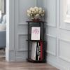 Furinno TURN-N-TUBE Corner Shelf, 3-Tier Corner Bookshelf, Display Storage Shelves with Open Shelves, for Organization and Storage, Living Room, Home Office, Garage, Amber Pine(Dark Cherry/Black)