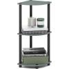 Furinno TURN-N-TUBE Corner Shelf, 3-Tier Corner Bookshelf, Display Storage Shelves with Open Shelves, for Organization and Storage, Living Room, Home Office, Garage, Amber Pine(Sage Green/Black)