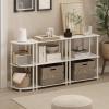 Furinno TURN-N-TUBE Corner Shelf, 3-Tier Corner Bookshelf, Display Storage Shelves with Open Shelves, for Organization and Storage, Living Room, Home Office, Garage, Amber Pine(White/White)