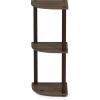 Furinno TURN-N-TUBE Corner Shelf, 3-Tier Corner Bookshelf, Display Storage Shelves with Open Shelves, for Organization and Storage, Living Room, Home Office, Garage, Amber Pine(Walnut/Brown)