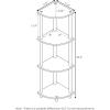 Furinno TURN-N-TUBE Corner Shelf, 3-Tier Corner Bookshelf, Display Storage Shelves with Open Shelves, for Organization and Storage, Living Room, Home Office, Garage, Amber Pine(Columbia Walnut/Black)