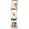 Furinno TURN-N-TUBE Corner Shelf, 3-Tier Corner Bookshelf, Display Storage Shelves with Open Shelves, for Organization and Storage, Living Room, Home Office, Garage, Amber Pine(Beech/White)