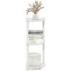 Furinno TURN-N-TUBE Corner Shelf, 3-Tier Corner Bookshelf, Display Storage Shelves with Open Shelves, for Organization and Storage, Living Room, Home Office, Garage, Amber Pine(White/White)