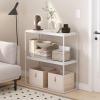 Furinno TURN-N-TUBE Corner Shelf, 5-Tier Corner Bookshelf, Open Storage Shelves, for Organization and Storage, Living Room, Home Office, Garage, Bedroom, Espresso(Solid White/White)